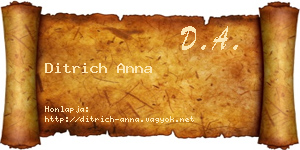 Ditrich Anna névjegykártya