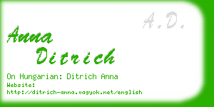 anna ditrich business card
